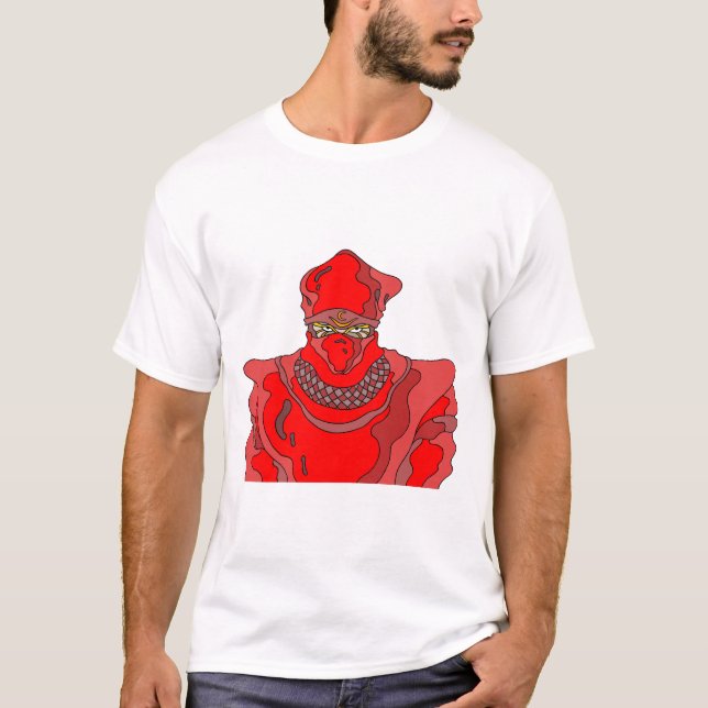 Camiseta Ninja com traje vermelho. (Frente)