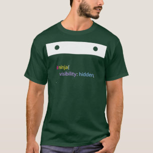 Camiseta Ninja CSS Engraçado Programação Piada Cor Escura