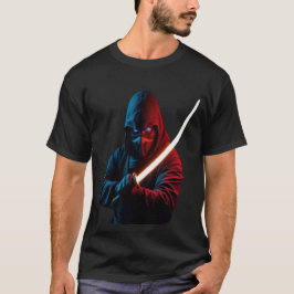 Camiseta Ninja Cyberpunk Neon – Gráfico de Katana Brilhante