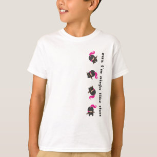 Camiseta Ninja de caída cor-de-rosa