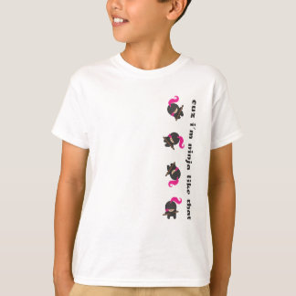 Camiseta Ninja de caída cor-de-rosa