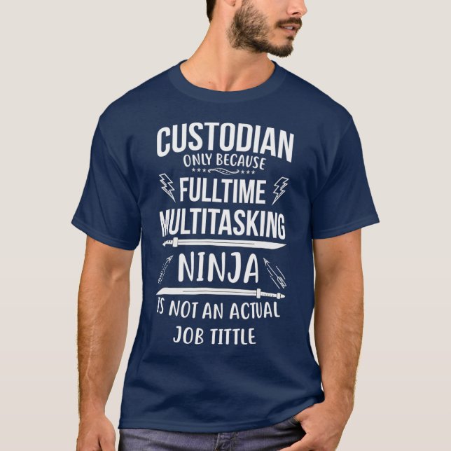 Camiseta Ninja de multitarefa de tempo do Cheio de custódia (Frente)