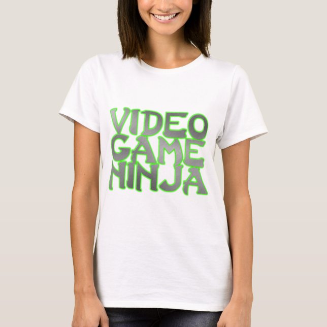 Camiseta NINJA do JOGO DE VÍDEO (verde) (Frente)