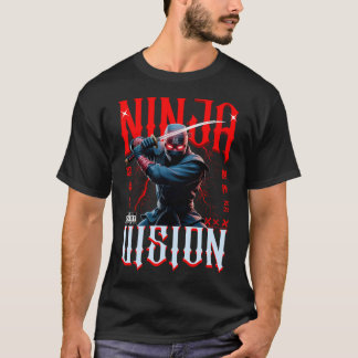Camiseta Ninja Empunhando Katana – Estilo Urbano Escuro de 