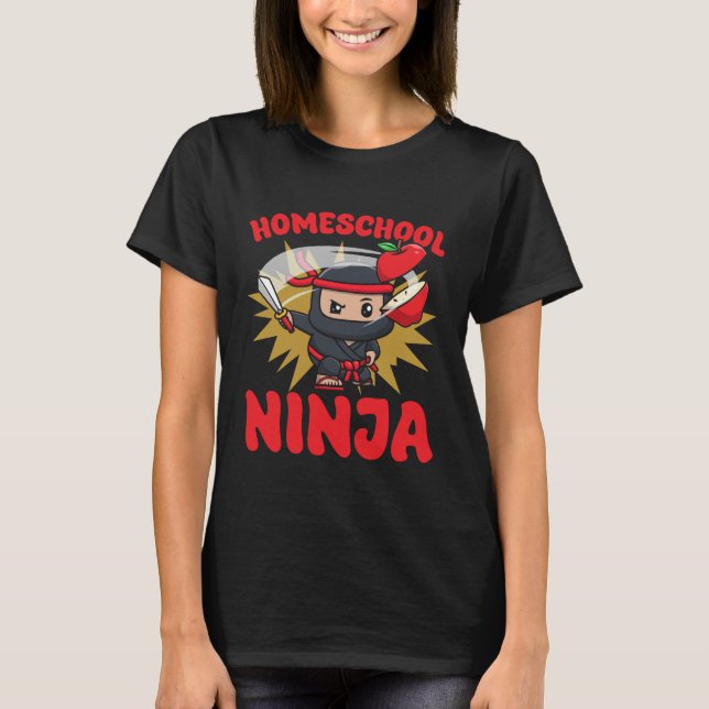 Camiseta Ninja Ensino em Casa Mãe Professora Educadora S (Frente)