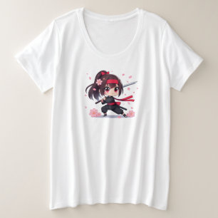 Camiseta Ninja guerreira bonita floresce