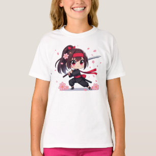 Camiseta Ninja guerreira bonita floresce