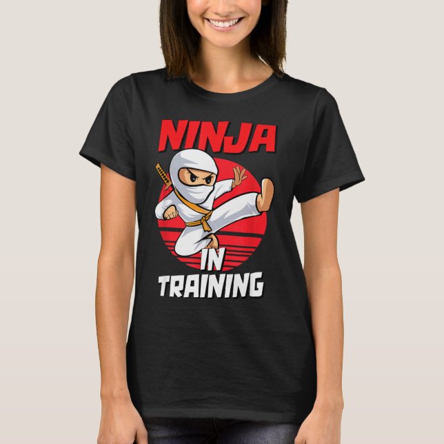 Camiseta Ninja In Training Costume Party Warrior Boys Girls (Frente)