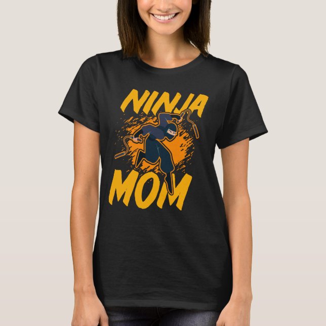 Camiseta Ninja Mãe Guerreira Engraçado (Frente)