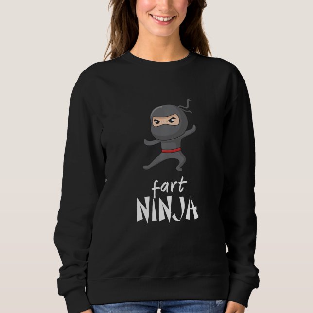 Camiseta Ninja Negra Em Uma Máscara Fart Ninjas (Frente)