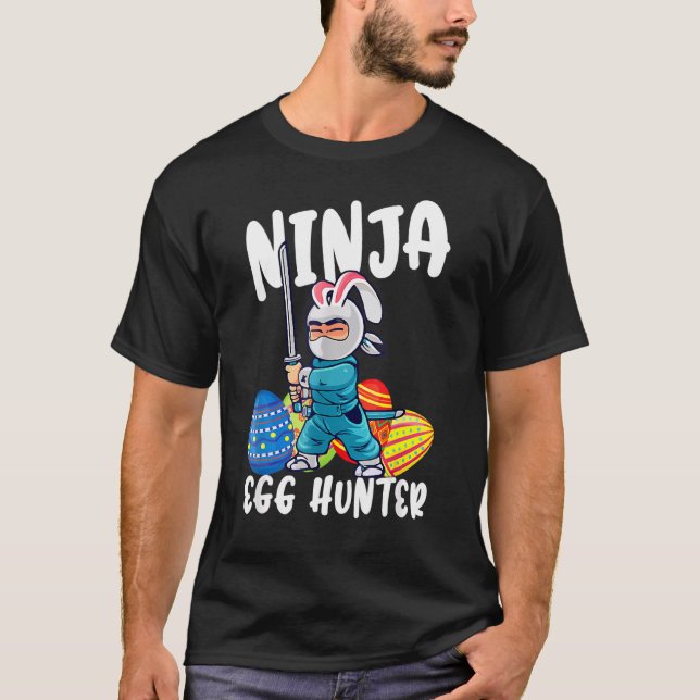Camiseta Ninja Ninja Egg Hunter Garotos Meninas Feliz Ea (Frente)
