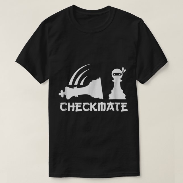 Camiseta Ninja Pawn Checkmate Funny Chess Art (Frente do Design)
