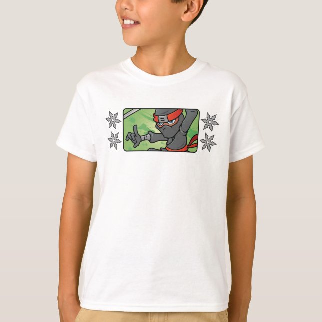 Camiseta Ninja personalizável e Design de estrelas de proje (Frente)
