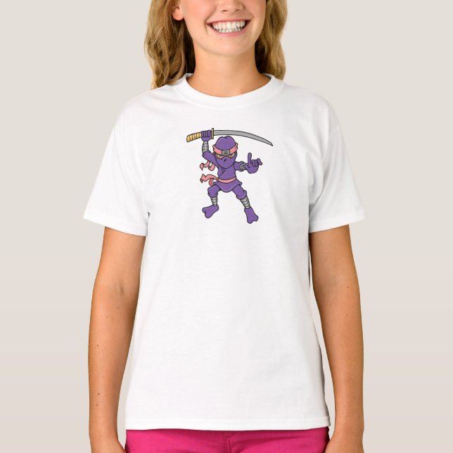 Camiseta Ninja roxo customizável (Frente)