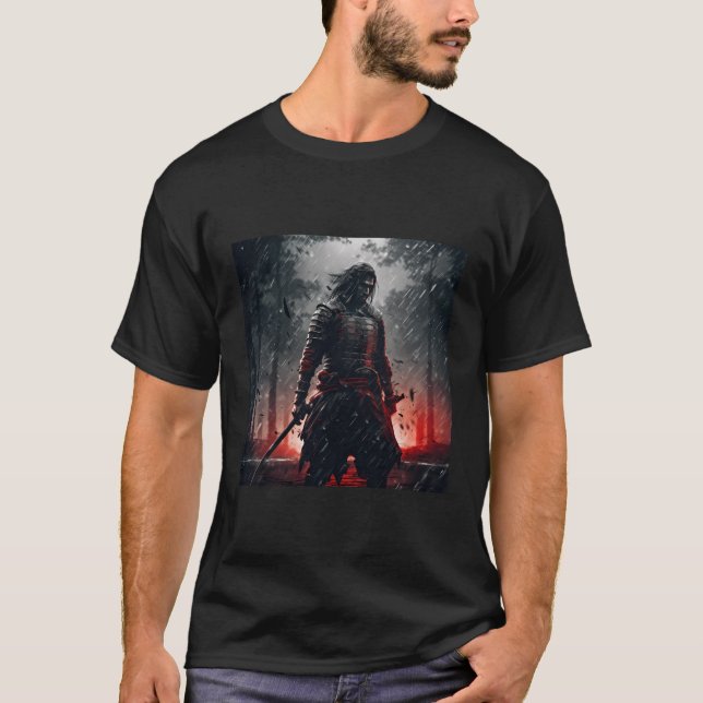 Camiseta Ninja Samurai Japão Guerreiro Escuro Torii (Frente)