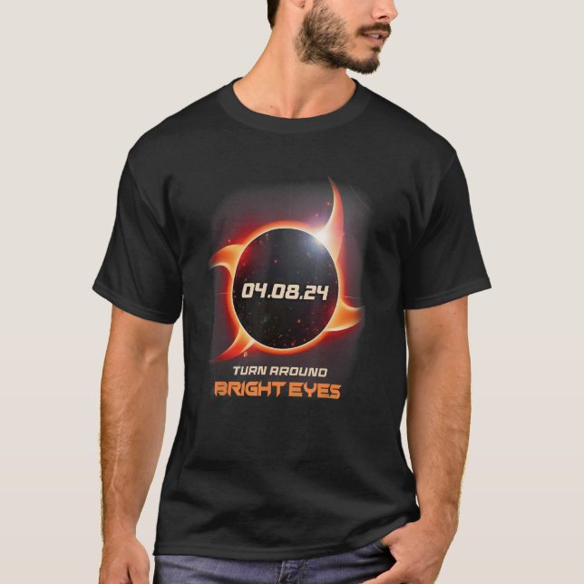 Camiseta Ninja Shuriken Total Eclipse Solar Virado Em Volta (Frente)