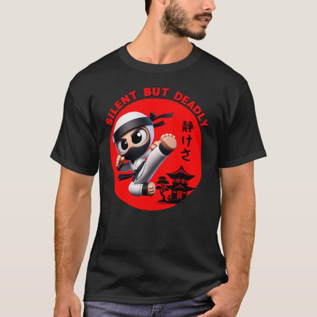 Camiseta Ninja Silenciosa, mas Mortal (Frente)