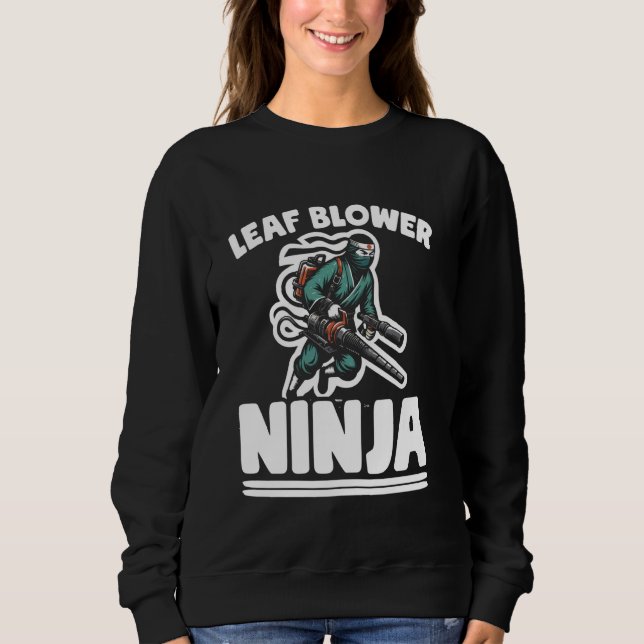Camiseta Ninja Soprador de Folhas Cuidados com o Gramado Co (Frente)