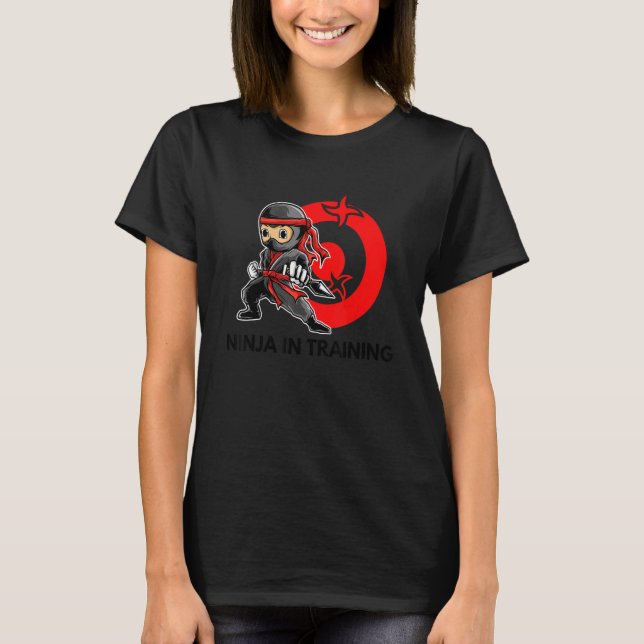 Camiseta Ninja Treinando Para Meninos Guerreiros Japoneses  (Frente)