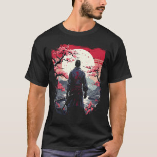 Camiseta Ninja Ukiyo-e Samurai Vintage em japonês