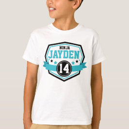 Camiseta Ninja Warrior Boys Nome e Idade da Festa de aniver
