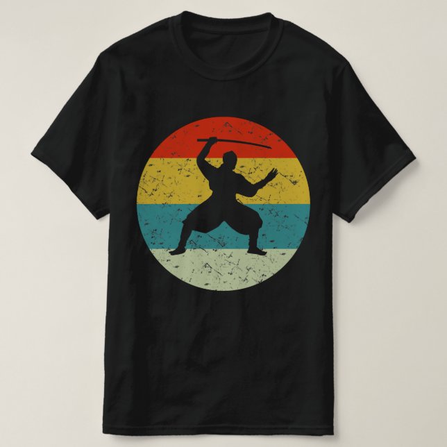 Camiseta ninja warrior retro vintage (Frente do Design)