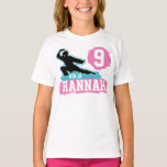 Camiseta Ninja Warrior Theme Birthday Girl<br><div class="desc">Celebre o próximo aniversário temático Karate / Ninja Warrior / Artes Marciais do seu filho com este legal Nome e t-shirt de aniversário da Idade. Seja num Ninja Center,  Karate School ou no ginásio de Artes Marciais,  este design não deixará de impressionar!!</div>