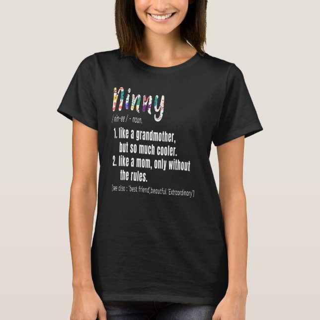 Camiseta Ninny Definition Dia de as mães e presente de aniv (Frente)