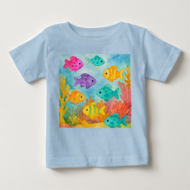 Camiseta niño peces en el arrecife (Frente)