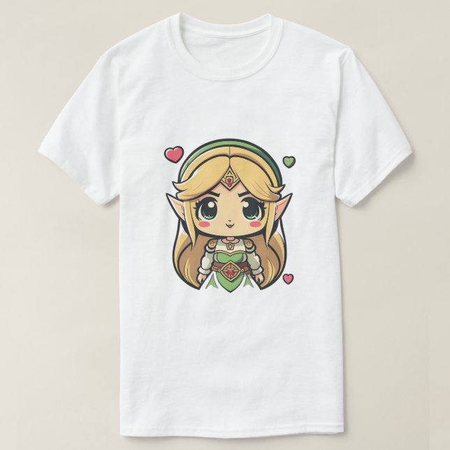 Camiseta Nintendo Legend of Zelda Princesa Zelda Chibi (Frente do Design)