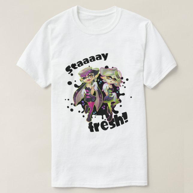 Camiseta Nintendo Splatoon Squid Sisters Stay Fresh Graphic (Frente do Design)