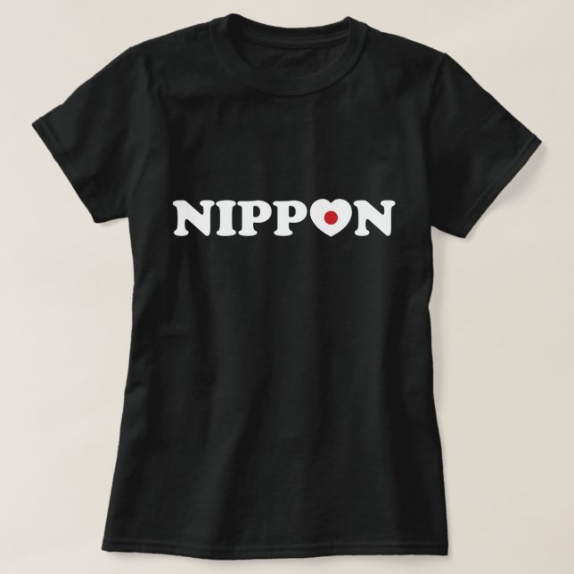Camiseta Nippon Love Heart Flag (Frente do Design)
