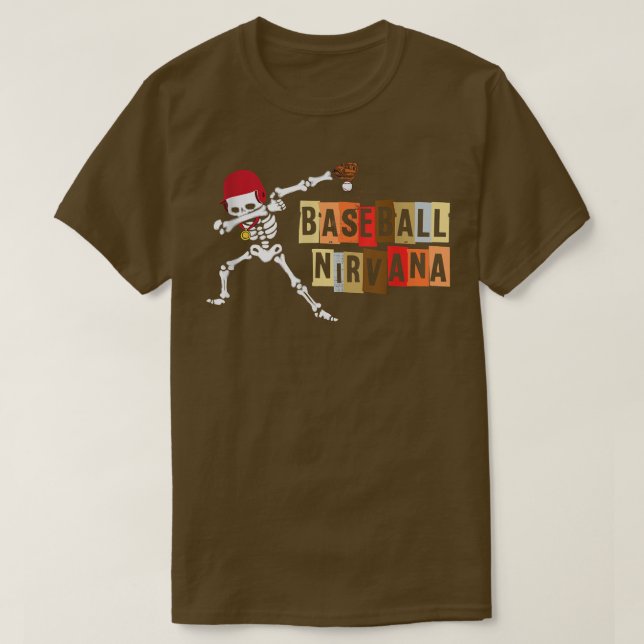 Camiseta nirvana Dabbing Baseball skeleton  (Frente do Design)