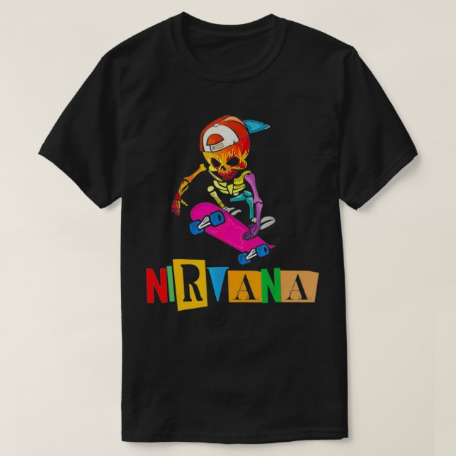 Camiseta Nirvanas Skateboard Skelton  (Frente do Design)