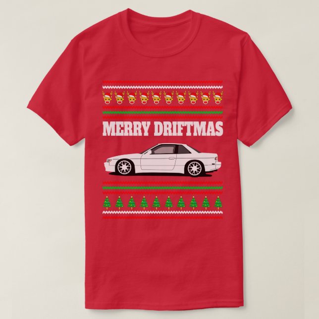 Camiseta Nissan Silvia S13 Driftmas de Feliz (Frente do Design)