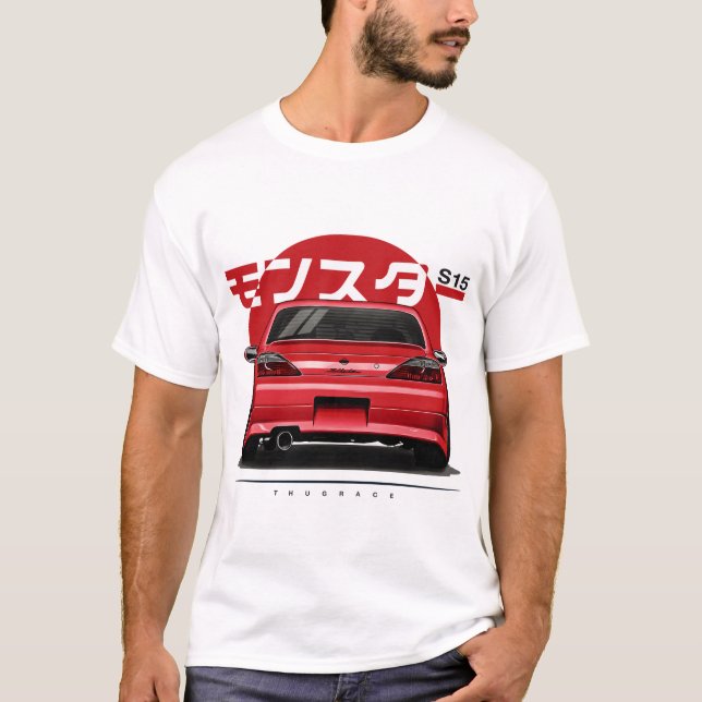 Camiseta Nissan Silvia S15 Spec R Aero SR20DET JDM Carro (Frente)