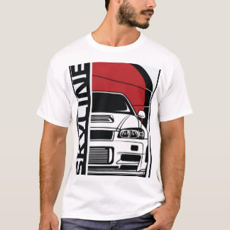 Camiseta Nissan Skyline R34 GTR Front Silhouette & Japanese