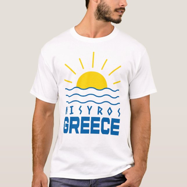 Camiseta Nisyros Grécia Sol e Branca de Mares (Frente)