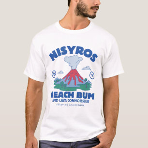 Camiseta Nisyros: vadio de praia e conhecedor de lava