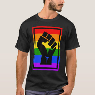 Camiseta Nitidez Preta Do Protesto Lgbtq Orgulho gay Sinali