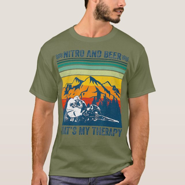 Camiseta Nitro E Cerveja Que É A Minha Arraste De Motocicle (Frente)