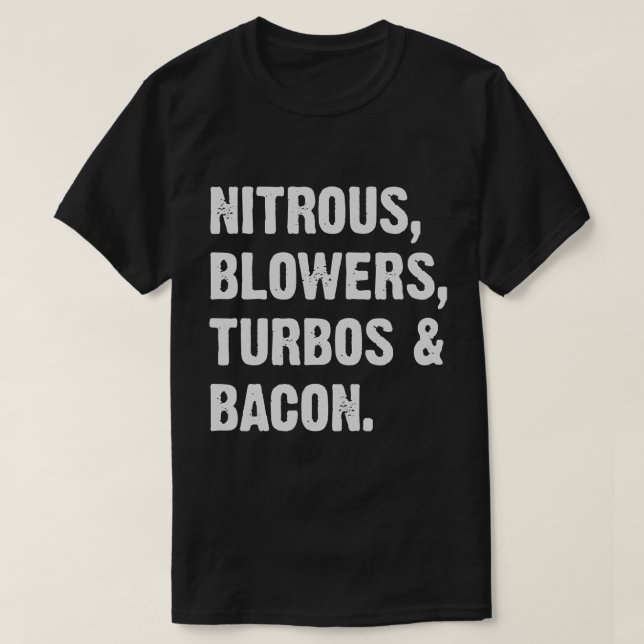 Camiseta Nitrous Blowers Turbos And Bacon  (Frente do Design)