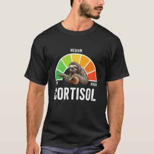 Camiseta Níveis Baixos de Cortisol v Meme Medidor de Estres