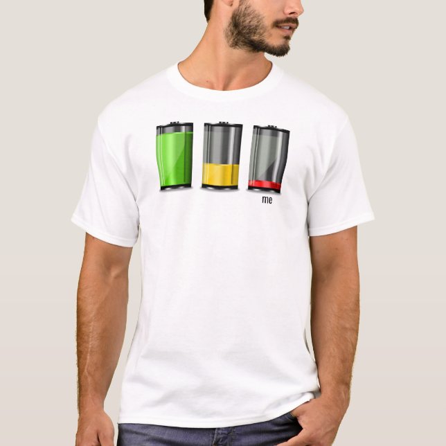 Camiseta Níveis de bateria, eu baixo (Frente)