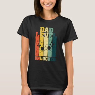 Camiseta Níveis de Pai de Anúncio de Gravidez Desbloqueados