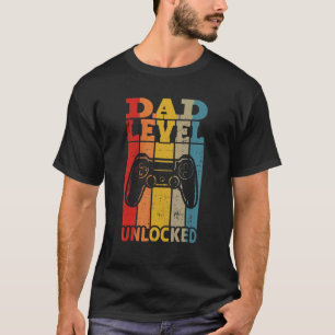 Camiseta Níveis de Pai de Anúncio de Gravidez Desbloqueados