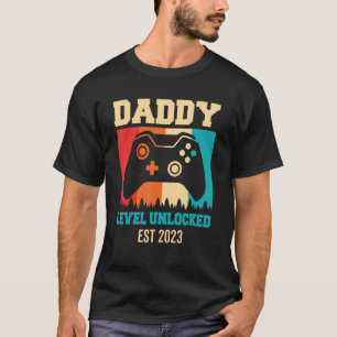 Camiseta Níveis de Pai de Anúncio de Gravidez Desbloqueados