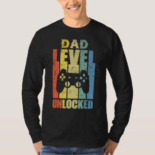 Camiseta Níveis de Pai de Anúncio de Gravidez Desbloqueados