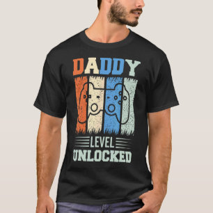 Camiseta Níveis de Pai de Anúncio de Gravidez Desbloqueados