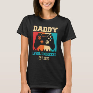 Camiseta Níveis de Pai de Anúncio de Gravidez Desbloqueados